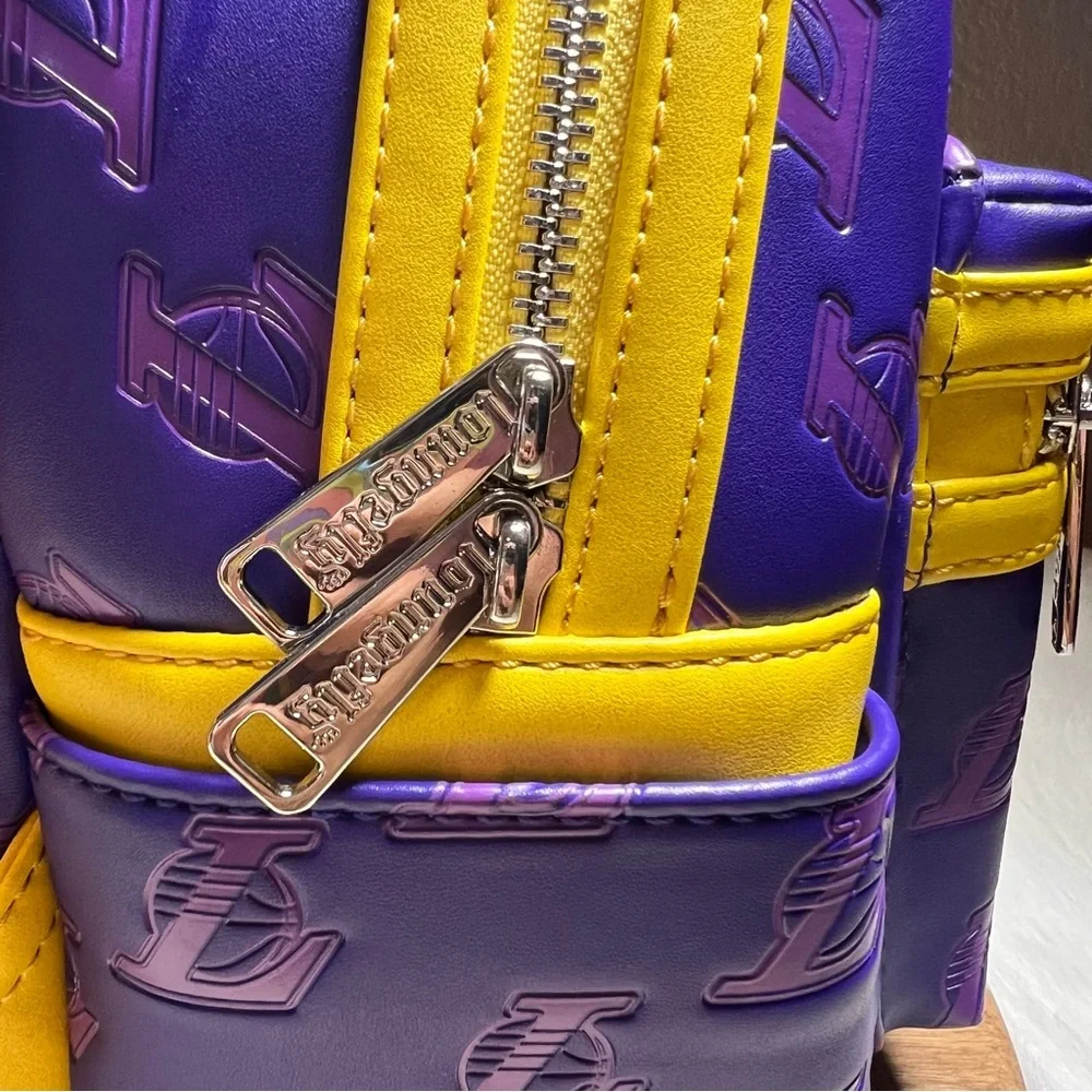 Loungefly NBA LA Lakers Debossed Logo Mini Backpack NWT